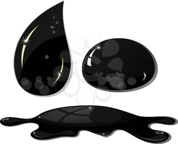 Royalty Free Clipart Image of Black Drops of Oil