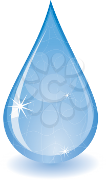 Royalty Free Clipart Image of a Glistening Water Drop