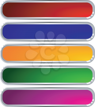 Set of color long buttons 
