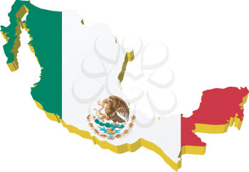 vectors 3D map of Mexico