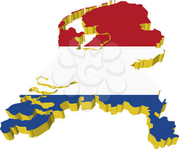 vectors 3D map of Netherlands 