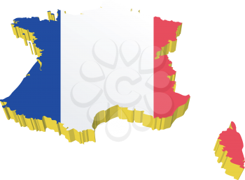 vectors 3D map of France 

