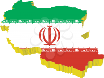 vectors 3D map of Iran 