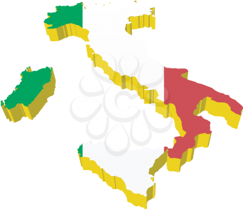 vectors 3D map of Italy 
