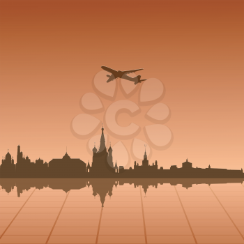 Vector illustration of urban landscape of Moscow