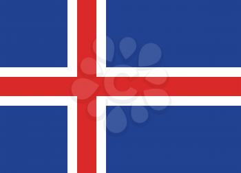 Vector illustration of the flag of Iceland  
