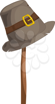 Hat beggar on a wooden pole. eps10