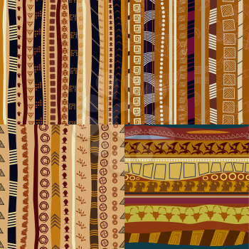 Set of  color patterns primitive tribal pattern
