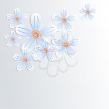 Floral background with camomiles and place for text