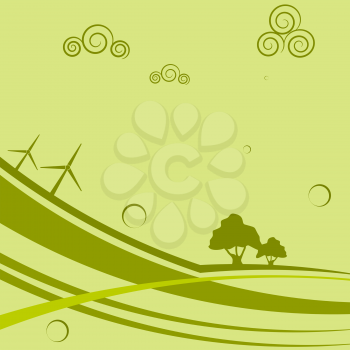Abstract background with wind generators