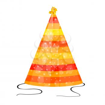 Royalty Free Clipart Image of a Party Hat With Strings