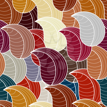 Seamless pattern with stylized leaves