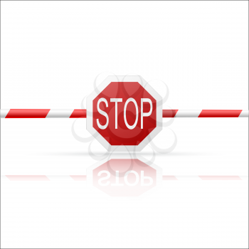 Barrier with a Stop on a white background
