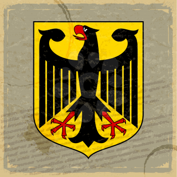 
Coat of arms of Germany on the old postage card