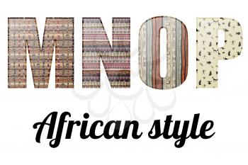 Letters of the alphabet African texture