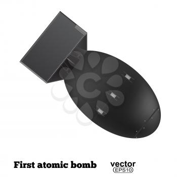 The atomic bomb isolated on a white background. Vector illustration.