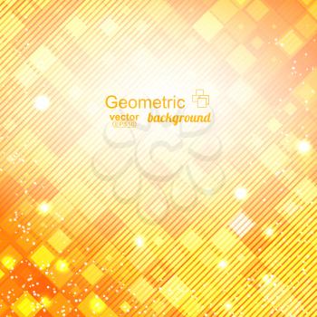 Abstract orange background with geometric elements. Vector illustration.