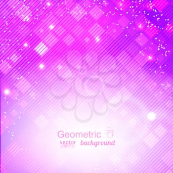 Abstract purple background with geometric elements. Vector illustration.
