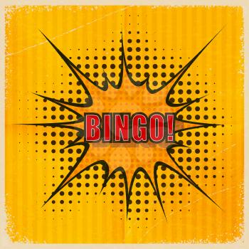 Cartoon Bingo on an old-fashioned yellow background. Vector illustration.