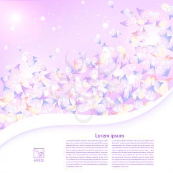 Abstract purple floral background with a field for the text. Vector illustration.