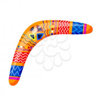 Boomerang isolated on white background. Tribal style. Vector illustration. 