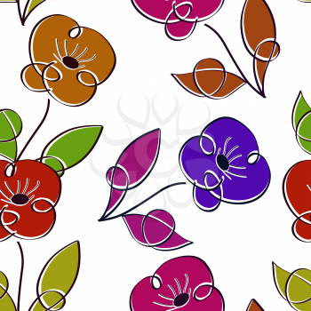 Floral seamless background. Vector illustration.