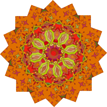 Bright mandala with floral print isolated on a white background. Vector illustration.