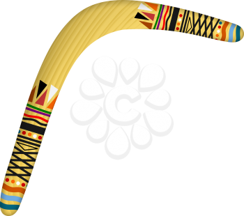 Boomerang isolated on white background. Tribal style. Vector illustration.