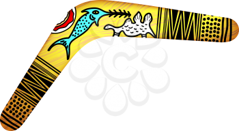 Tribal Boomerang isolated on white background. Tribal style. Vector illustration.