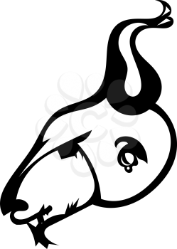 Muzzle goat profile isolated. The devil. Hippies. Vector illustration.