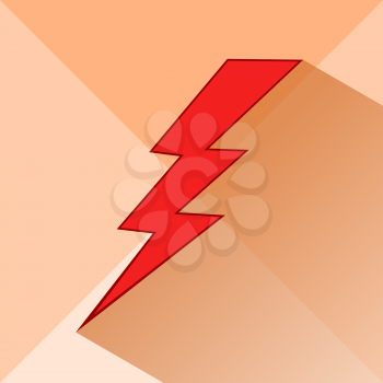 Icon of lightning on a light background. Meteorology, storm. Vector illustration.
