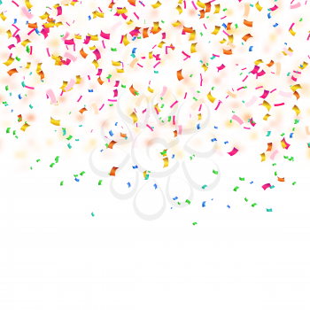 Background with confetti. Sample for your festive design. Vector illustration