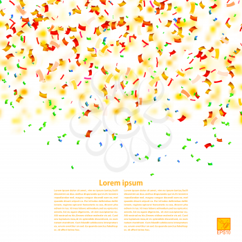 Vector background with confetti. Sample for your festive design. 