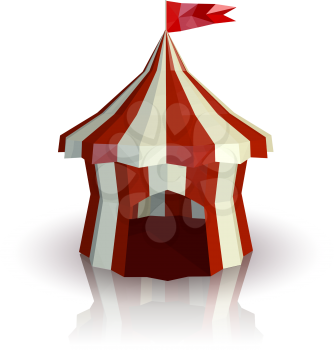 The dome of the circus is isolated. Low poly style. Vector illustration.