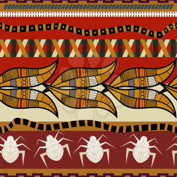 Seamless pattern in Egyptian style. Vector illustration