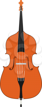 Double bass. Stringed Musical Instruments contrabass on a white background. Flat style. 
Stock vector illustration