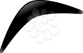 Australian boomerang. Black boomerang on a white background. Vector illustration of tribal  
weapon. Stock vector
