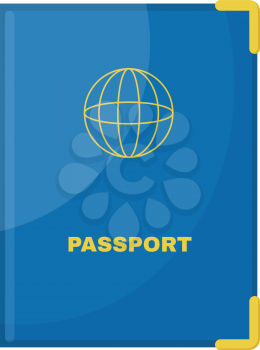Vector illustration of a passport in a blue cover on a white background. Isolated object. 
Cartoon style passport