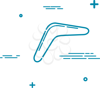 Abstract Australian boomerang on a white background. Linear trend boomerang icon in 
line style. Vector illustration
