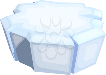 Volumetric ice floe on white background vector illustration