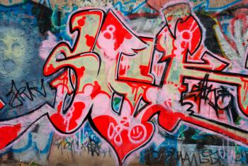 Nice colors of the urban art graffiti