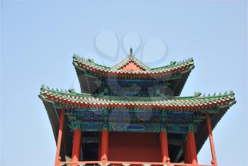 Chinese ancient temple on the blue sky
