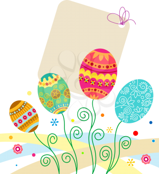 Easter eggs background for holiday cards design. Vector illustration