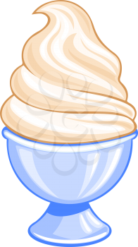 Sweet ice cream desert isolated on white. Vector illustration
