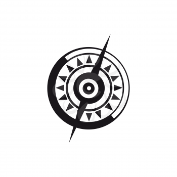 Rose of wind isolated monochrome icon. Vector longitude and latitude dial, marine navigation symbol, windrose compass dial showing polaris. Topography instrument, orientation and direction object