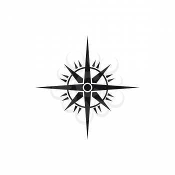 Retro rose of wind graphic tool isolated wind rose icon. Vector maritime topography instrument showing wind direction and orientation, used in maritime navigation, arrows showing longitude latitude