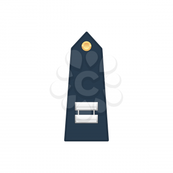 Naval captain enlisted military rank stripe isolated icon. Vector United States marine forces army chevron with two silver stripes, insignia of soldier staff. Military emblem sign on police uniform