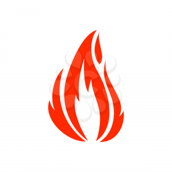 Flame of campfire or bonfire, vector fireproof sign isolated burning fiery explosion. Vector orange fireball, blazing fire combustion, inferno ignition. Symbol of passion, grill emblem, furious flame