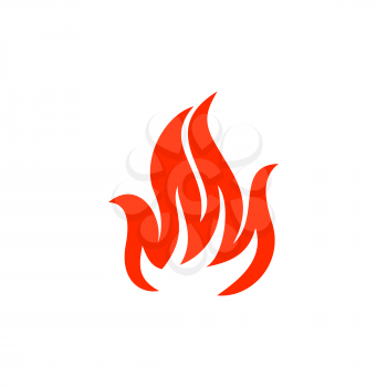 Burning fire flame, fireproof sign isolated blaze icon. Vector burning fiery explosion, orange fireball, blazing fire combustion, inferno ignition. Flare lit sign, burn of inferno, glowing fiery flash