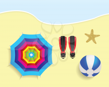 Royalty Free Clipart Image of Beach Items
